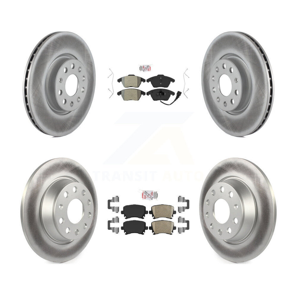 Front Semi-Metallic Rear Ceramic Pad Coat Brake Rotor Kit For Volkswagen CC GTI Passat A3 KGA-103048