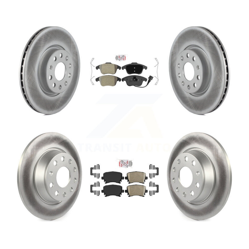 Front Semi-Metallic Rear Ceramic Pad Coated Brake Rotor Kit For Volkswagen Tiguan Audi Q3 KGA-103054