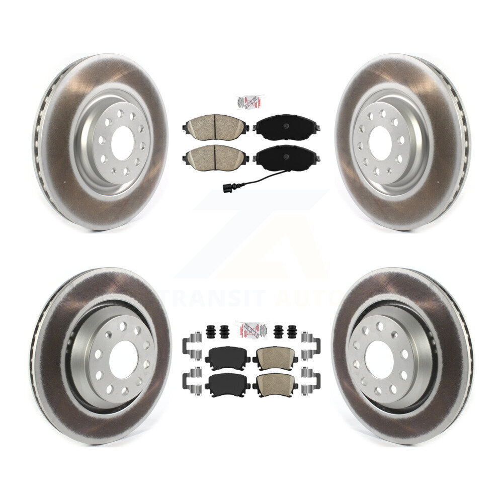 Front Rear Ceramic Pads And Coated Disc Brake Rotors Kit For Volkswagen GTI KGA-103055