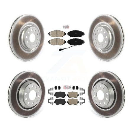 Front Rear Ceramic Pads And Coated Disc Brake Rotors Kit For Volkswagen GTI KGA-103055