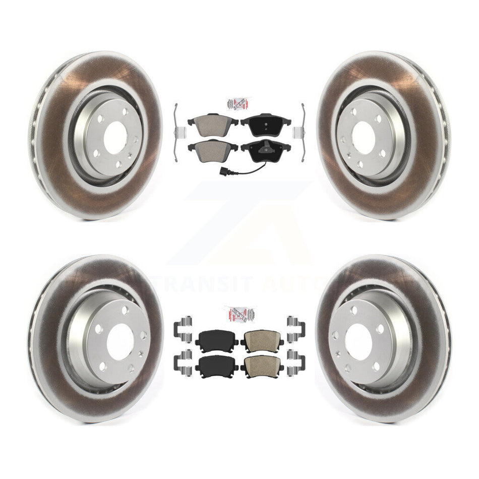 Front Semi-Metallic Rear Ceramic Pad Coat Brake Rotors Kit For 2009-2015 Audi TTS Quattro KGA-103061