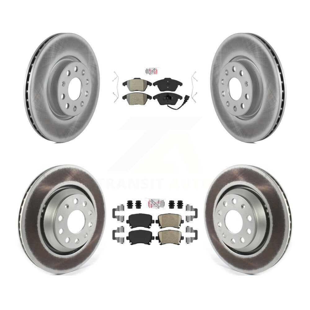 Front Semi-Metallic Rear Ceramic Pad Coated Disc Brake Rotor Kit For Volkswagen Passat CC KGA-103078