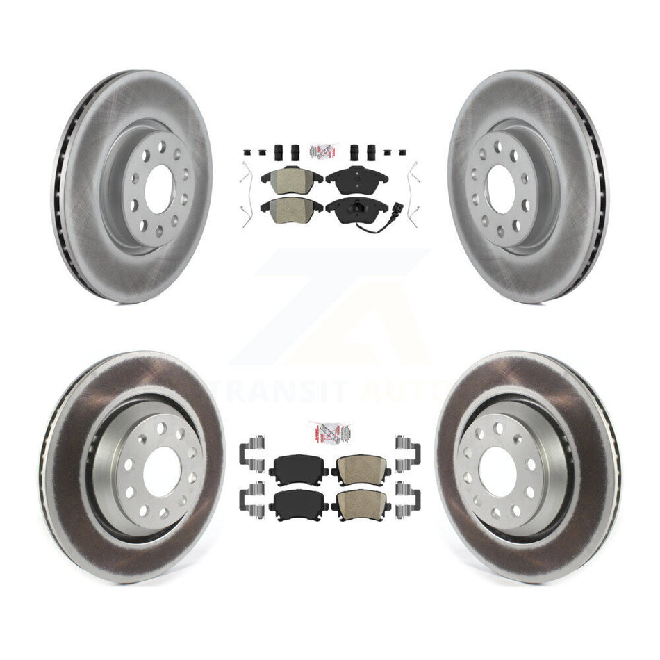 Front Semi-Metallic Rear Ceramic Pad Coated Disc Brake Rotor Kit For Volkswagen Passat CC KGA-103079