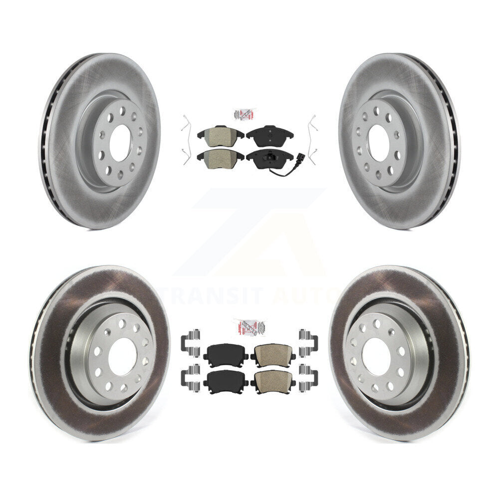 Front Semi-Metallic Rear Ceramic Pad Coated Disc Brake Rotor Kit For Volkswagen Passat CC KGA-103080