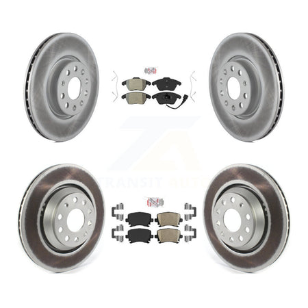 Front Semi-Metallic Rear Ceramic Pad Coated Disc Brake Rotor Kit For Volkswagen Passat CC KGA-103080