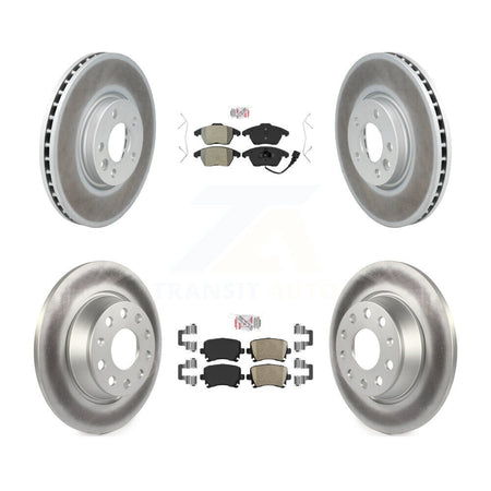 Front Semi-Metallic Rear Ceramic Pads And Coated Disc Brake Rotors Kit For Volkswagen CC KGA-103082
