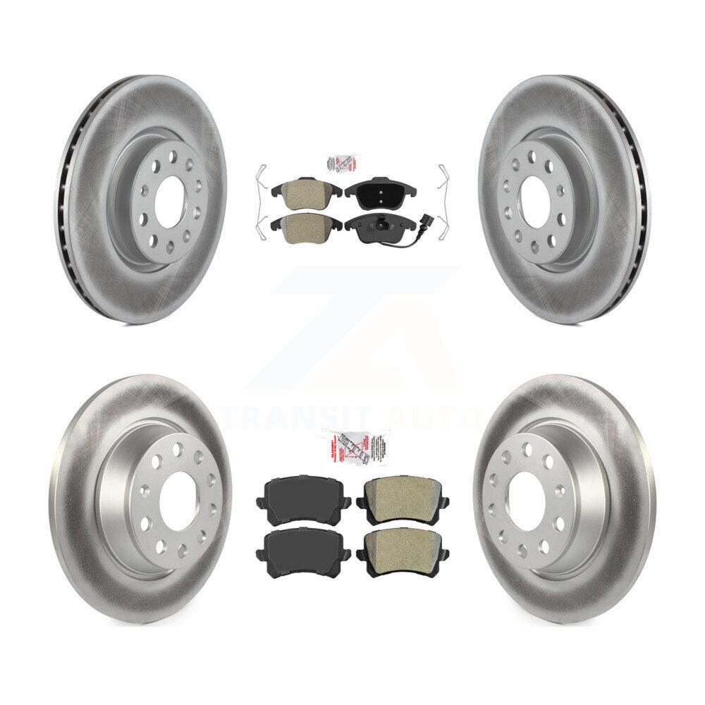 Front Rear Semi-Metallic Pad Coated Brake Rotor Kit For Volkswagen Tiguan Audi Q3 Quattro KGA-103091