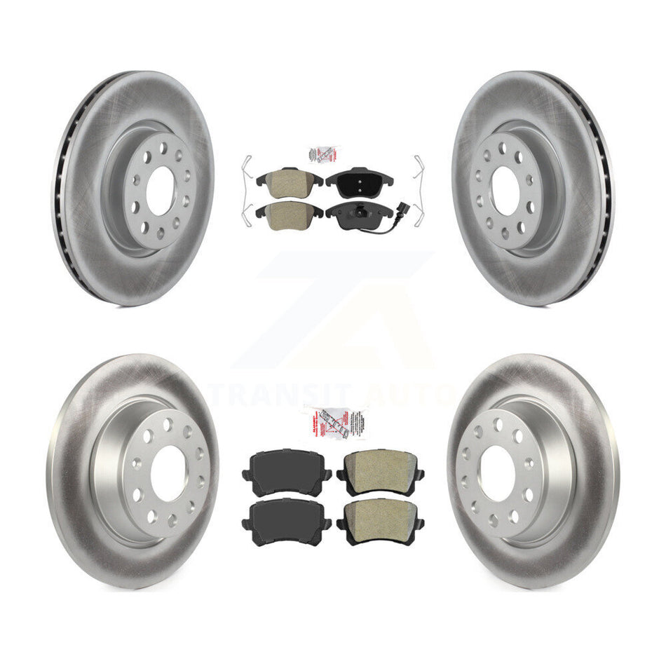 Front Rear Semi-Metallic Pad Coated Brake Rotor Kit For Volkswagen Tiguan Audi Q3 Quattro KGA-103091