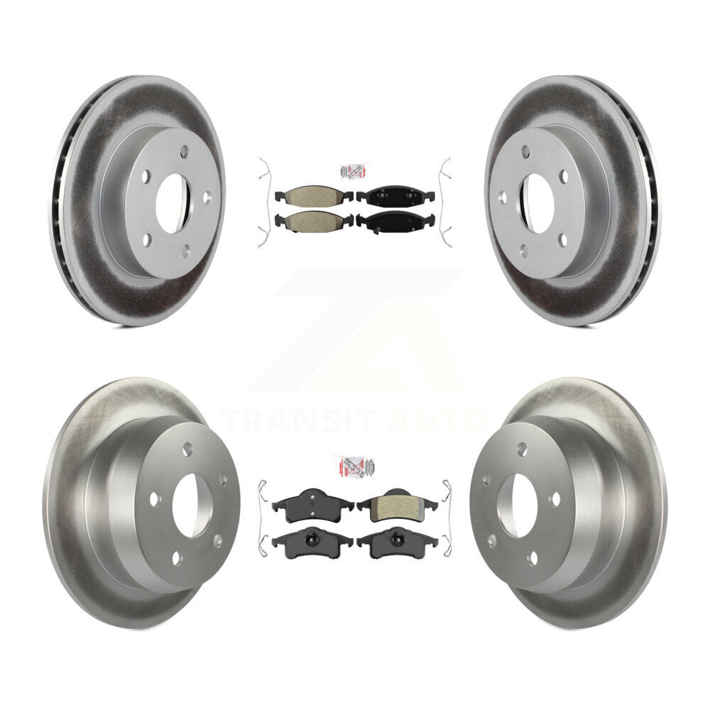 Front Rear Semi-Metallic Pads And Coated Disc Brake Rotors Kit For Jeep Grand Cherokee KGA-103093