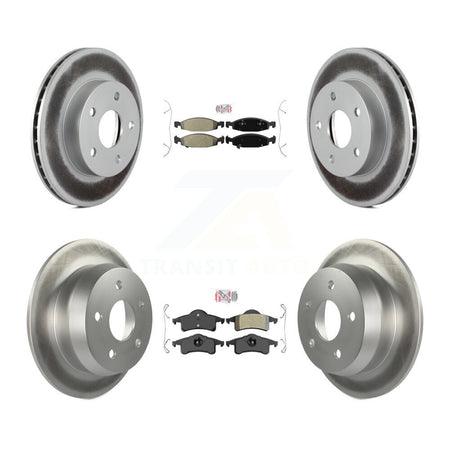 Front Rear Semi-Metallic Pads And Coated Disc Brake Rotors Kit For Jeep Grand Cherokee KGA-103093