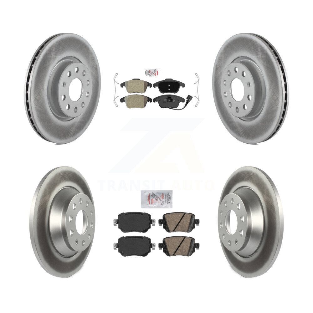 Front Semi-Metallic Rear Ceramic Pad Coated Brake Rotor Kit For 2016-2018 Audi Q3 Quattro KGA-103094