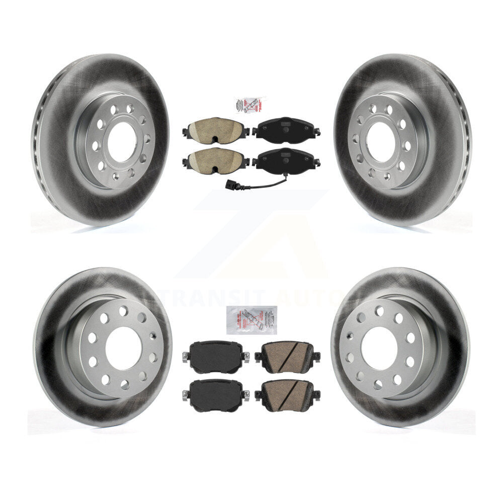 Front Rear Ceramic Pads And Coated Disc Brake Rotors Kit For Volkswagen Golf SportWagen KGA-103095