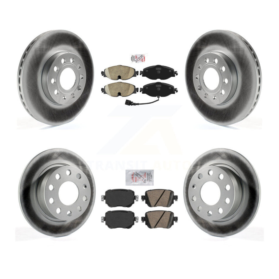 Front Rear Ceramic Pads And Coated Disc Brake Rotors Kit For Volkswagen Golf SportWagen KGA-103095