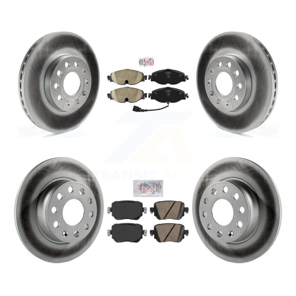 Front Rear Ceramic Pads And Coated Disc Brake Rotors Kit For Volkswagen Golf SportWagen KGA-103096