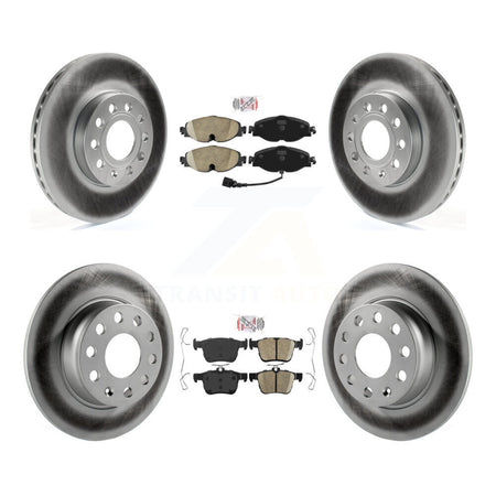 Front Rear Ceramic Pad Coated Brake Rotors Kit For Volkswagen Taos Audi A3 Quattro e-Golf KGA-103098