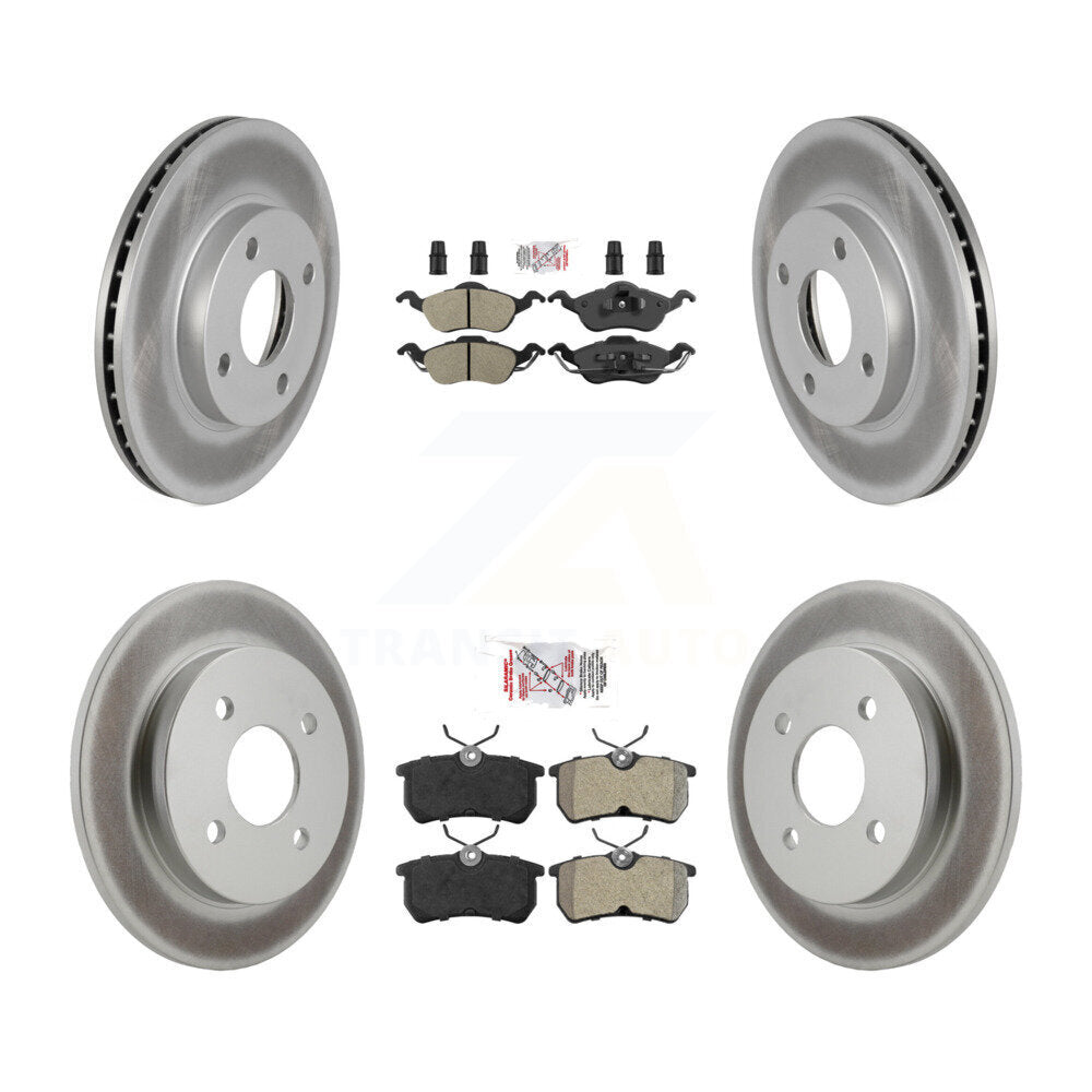 Front Rear Semi-Metallic Pads And Coated Disc Brake Rotors Kit For Ford Focus KGA-103103