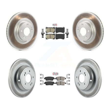 Front Rear Ceramic Pads And Coated Disc Brake Rotors Kit For Hyundai Genesis KGA-103105