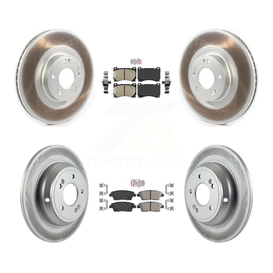 Front Rear Ceramic Pads And Coated Disc Brake Rotors Kit For Hyundai Genesis KGA-103105