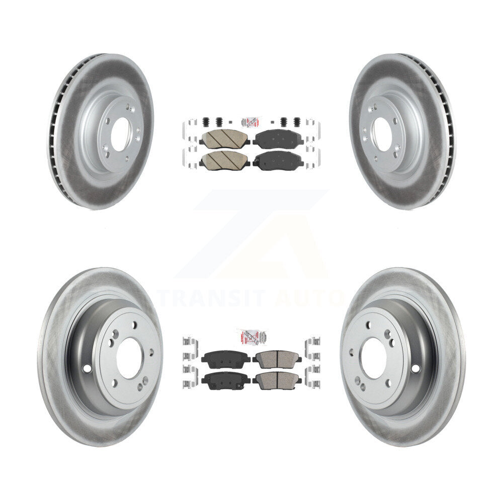 Front Rear Ceramic Pads And Coated Disc Brake Rotors Kit For Hyundai Genesis 3.8L KGA-103107