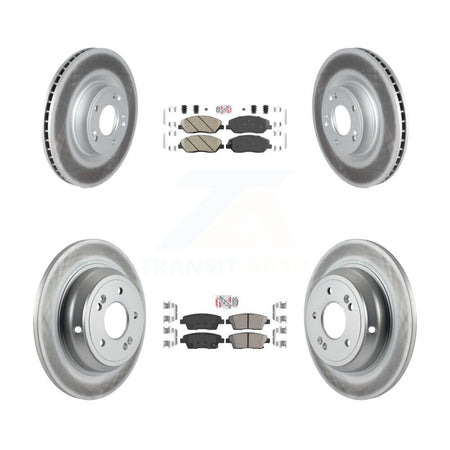 Front Rear Ceramic Pads And Coated Disc Brake Rotors Kit For Hyundai Genesis 3.8L KGA-103107