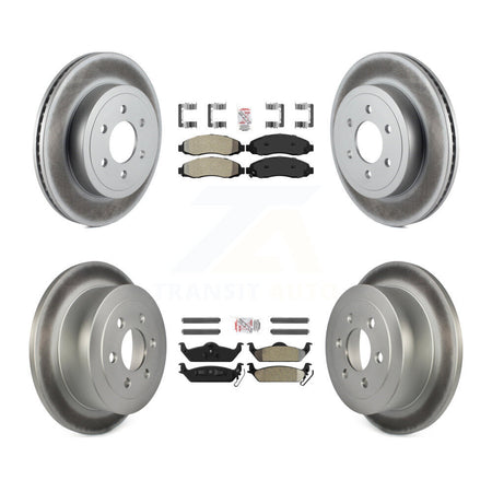 Front Rear Semi-Metallic Pads And Coated Disc Brake Rotors Kit For 2003-2004 Dodge Dakota KGA-103109