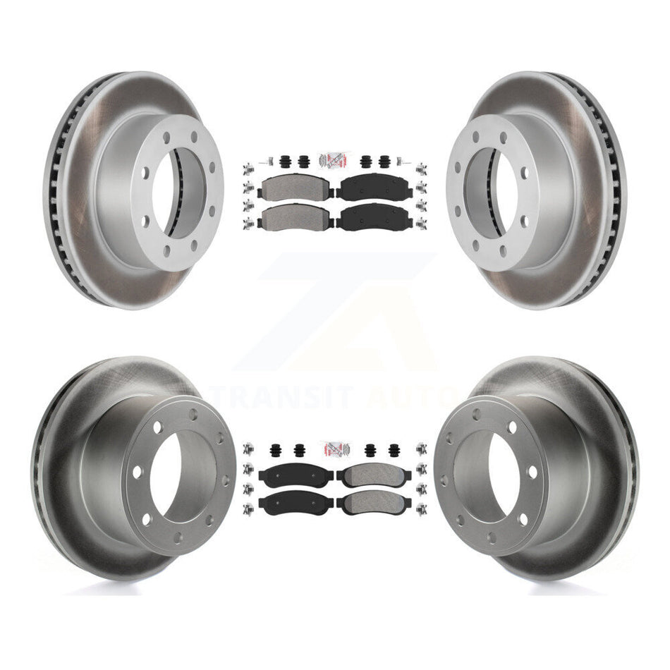 Front Rear Semi-Metallic Pad & Coated Brake Rotor Kit For Ford F-250 Super Duty F-350 4WD KGA-103110