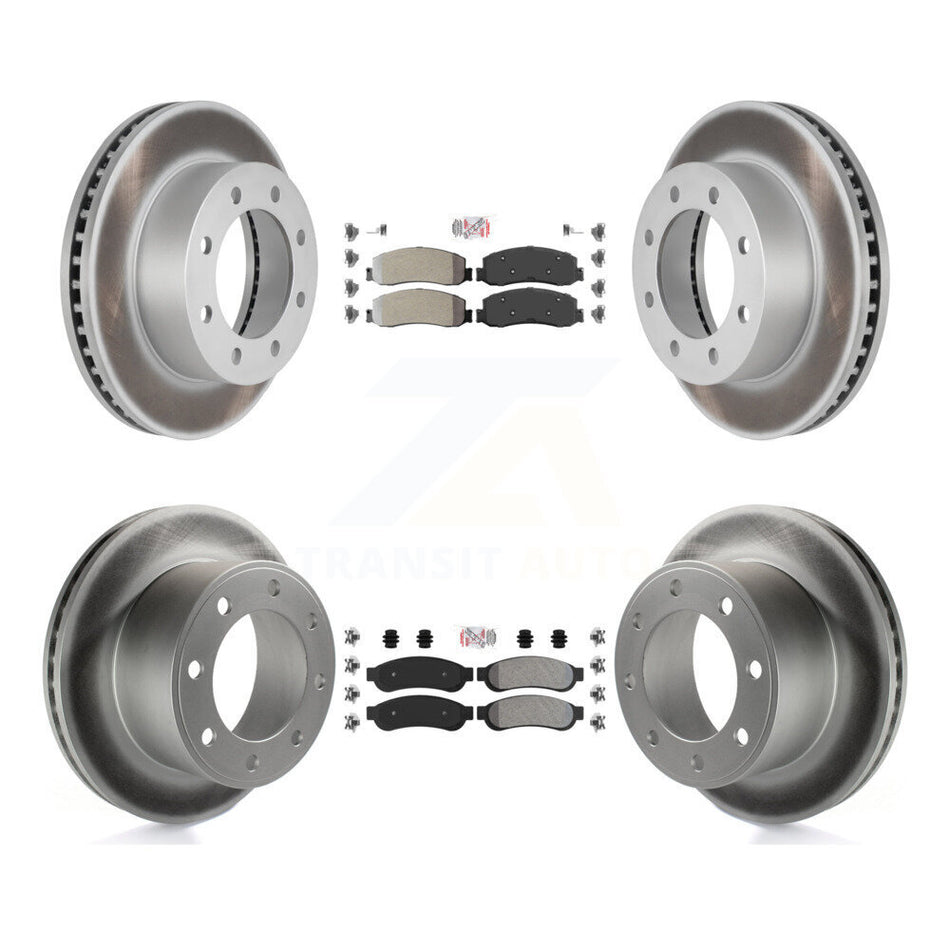 Front Rear Semi-Metallic Pad & Coated Brake Rotor Kit For Ford F-350 Super Duty F-250 4WD KGA-103115