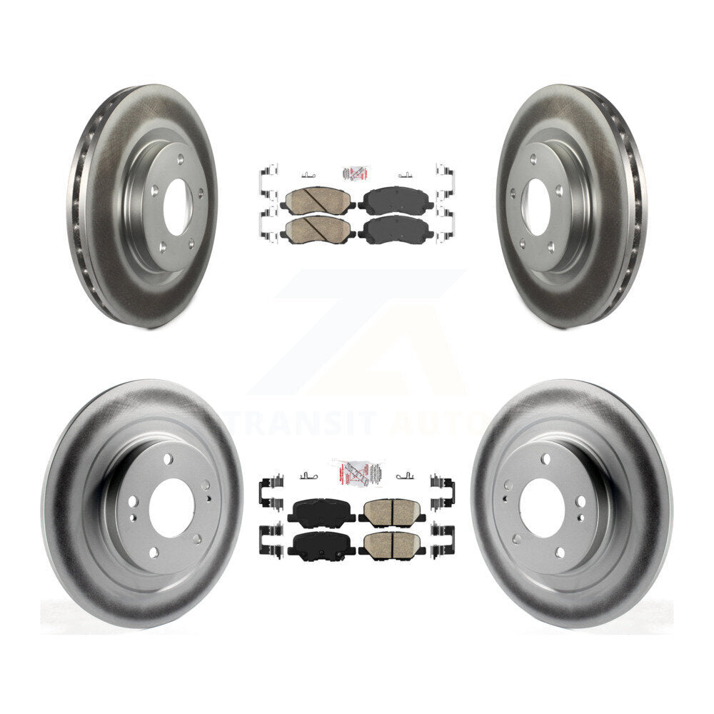 Front Rear Ceramic Pad And Coated Disc Brake Rotor Kit For Mitsubishi RVR Outlander Sport KGA-103126
