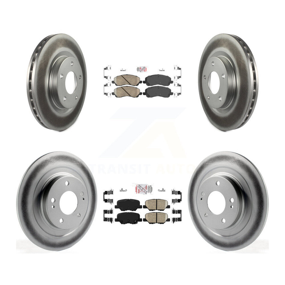 Front Rear Ceramic Pad And Coated Disc Brake Rotor Kit For Mitsubishi RVR Outlander Sport KGA-103126