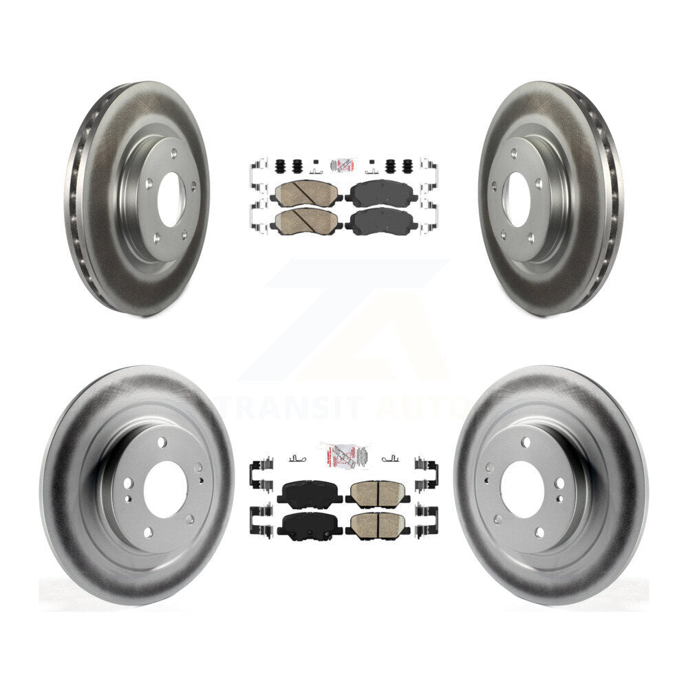 Front Rear Ceramic Pad And Coated Disc Brake Rotor Kit For Mitsubishi RVR Outlander Sport KGA-103127