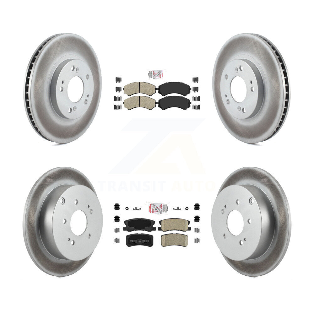 Front Semi-Metallic Rear Ceramic Pad Coated Disc Brake Rotors Kit For Mitsubishi Endeavor KGA-103129