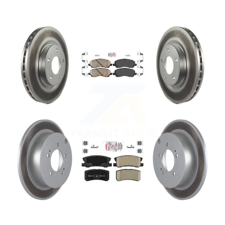 Front Rear Ceramic Pads And Coated Disc Brake Rotors Kit For Mitsubishi Outlander KGA-103130