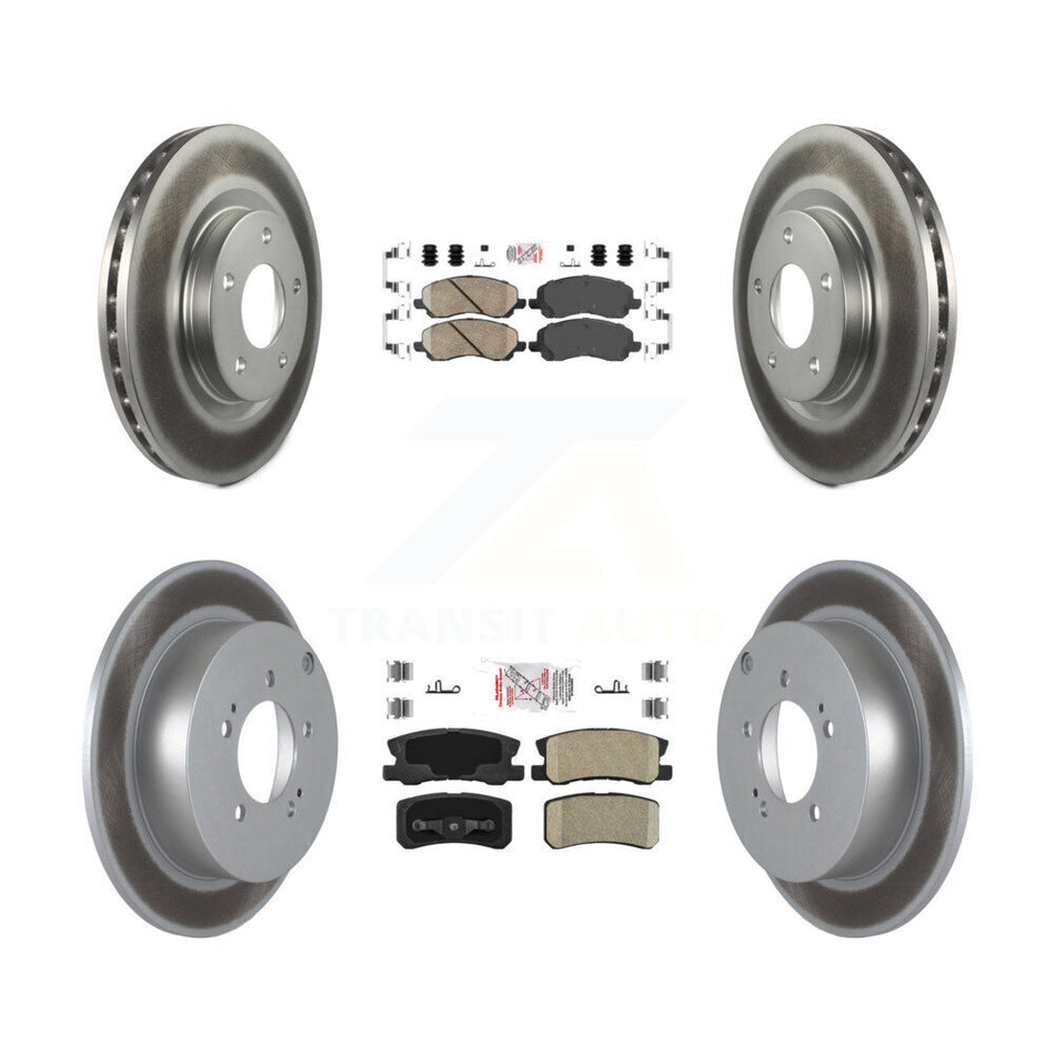 Front Rear Ceramic Pads And Coated Disc Brake Rotors Kit For Mitsubishi Outlander KGA-103131