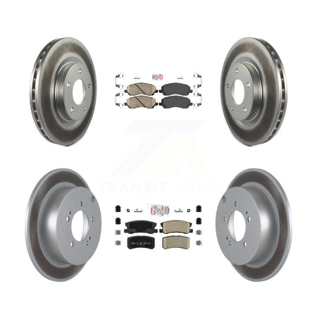 Front Rear Ceramic Pads And Coated Disc Brake Rotors Kit For Mitsubishi Outlander KGA-103132