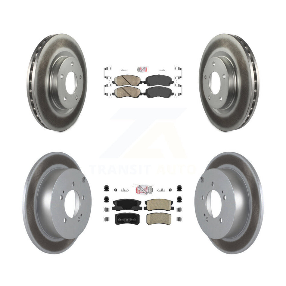 Front Rear Ceramic Pads And Coated Disc Brake Rotors Kit For Mitsubishi Outlander KGA-103132