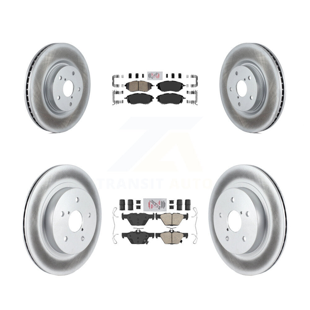 Front Rear Ceramic Pads And Coated Disc Brake Rotors Kit For Subaru Outback WRX Legacy KGA-103158