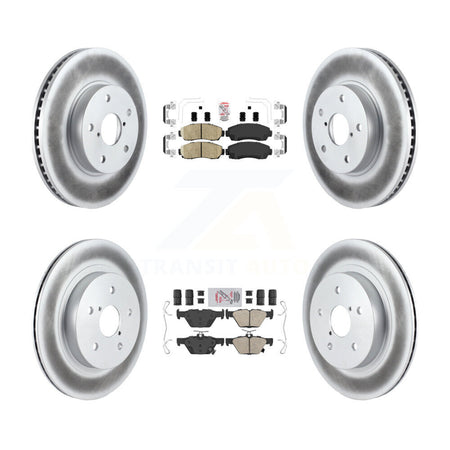 Front Rear Ceramic Pads And Coated Disc Brake Rotors Kit For 2016-2019 Subaru Legacy 2.5L KGA-103163