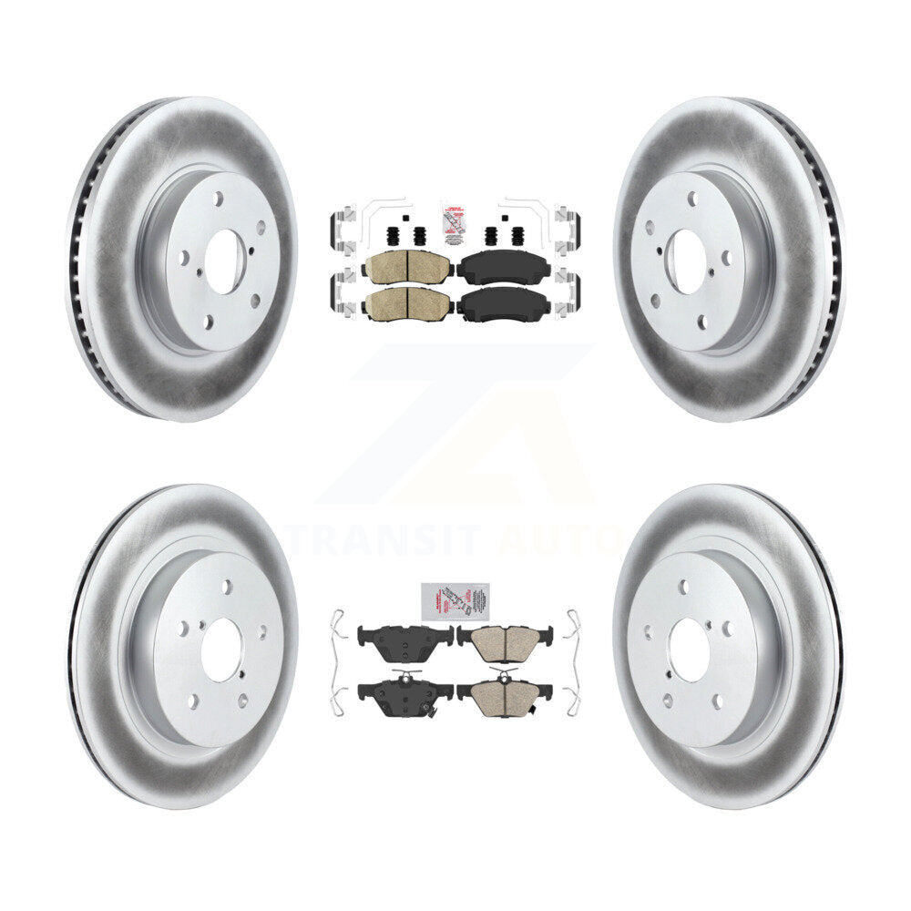 Front Rear Ceramic Pads And Coated Disc Brake Rotors Kit For 2016-2019 Subaru Legacy 2.5L KGA-103165