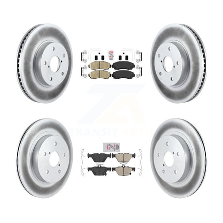 Front Rear Ceramic Pads And Coated Disc Brake Rotors Kit For 2016-2019 Subaru Legacy 2.5L KGA-103165