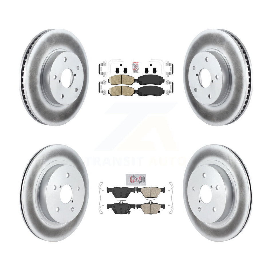 Front Rear Ceramic Pads And Coated Disc Brake Rotors Kit For 2016-2019 Subaru Legacy 2.5L KGA-103165