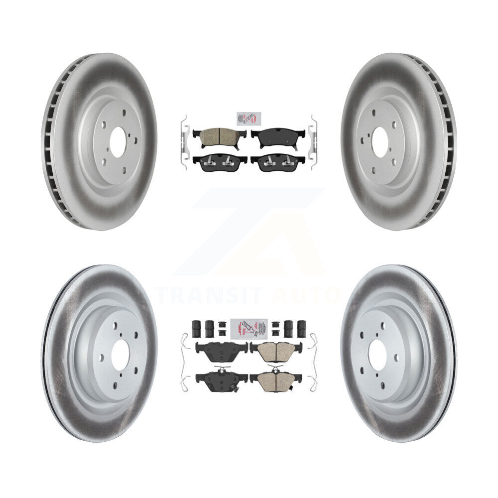Front Rear Ceramic Pads And Coated Disc Brake Rotors Kit For 2019-2024 Subaru Ascent KGA-103166