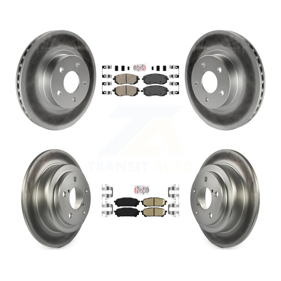 Front Rear Ceramic Pads And Coated Disc Brake Rotors Kit For Subaru Impreza Saab 9-2X KGA-103177