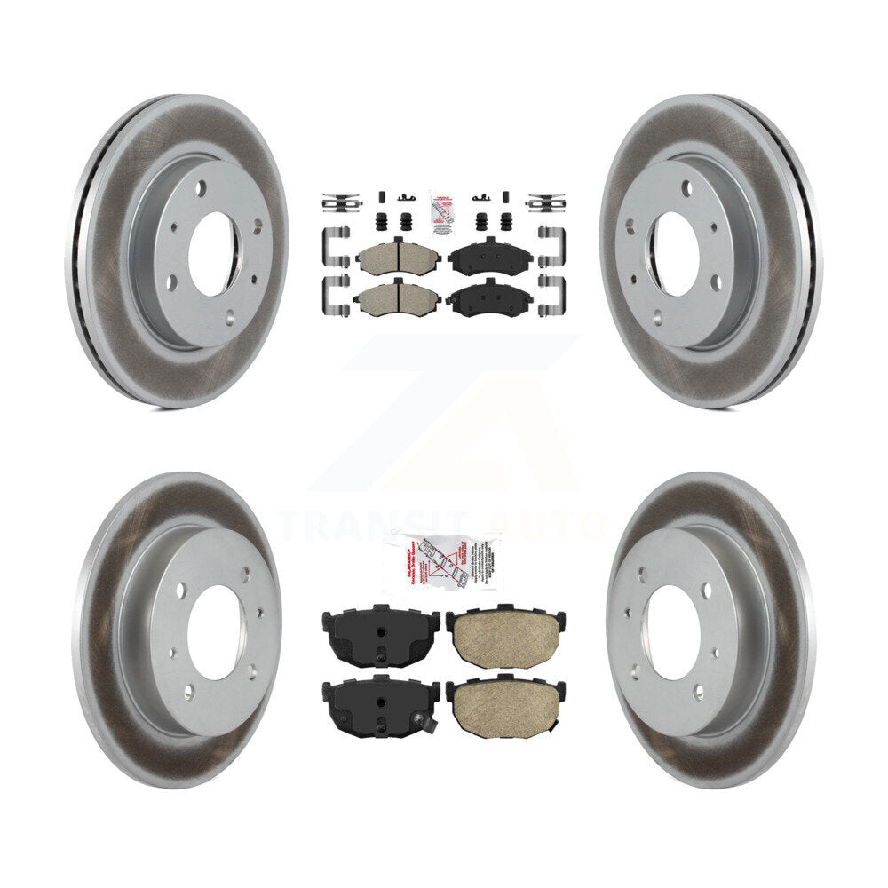 Front Semi-Metallic Rear Ceramic Pad And Coated Disc Brake Rotors Kit For Hyundai Elantra KGA-103183