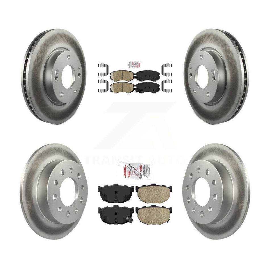 Front Rear Ceramic Pads And Coated Disc Brake Rotors Kit For Hyundai Tiburon KGA-103186