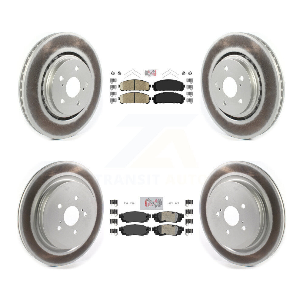 Front Rear Ceramic Pad Coated Disc Brake Rotors Kit For Lexus RX350 RX450h RX350L RX450hL KGA-103189