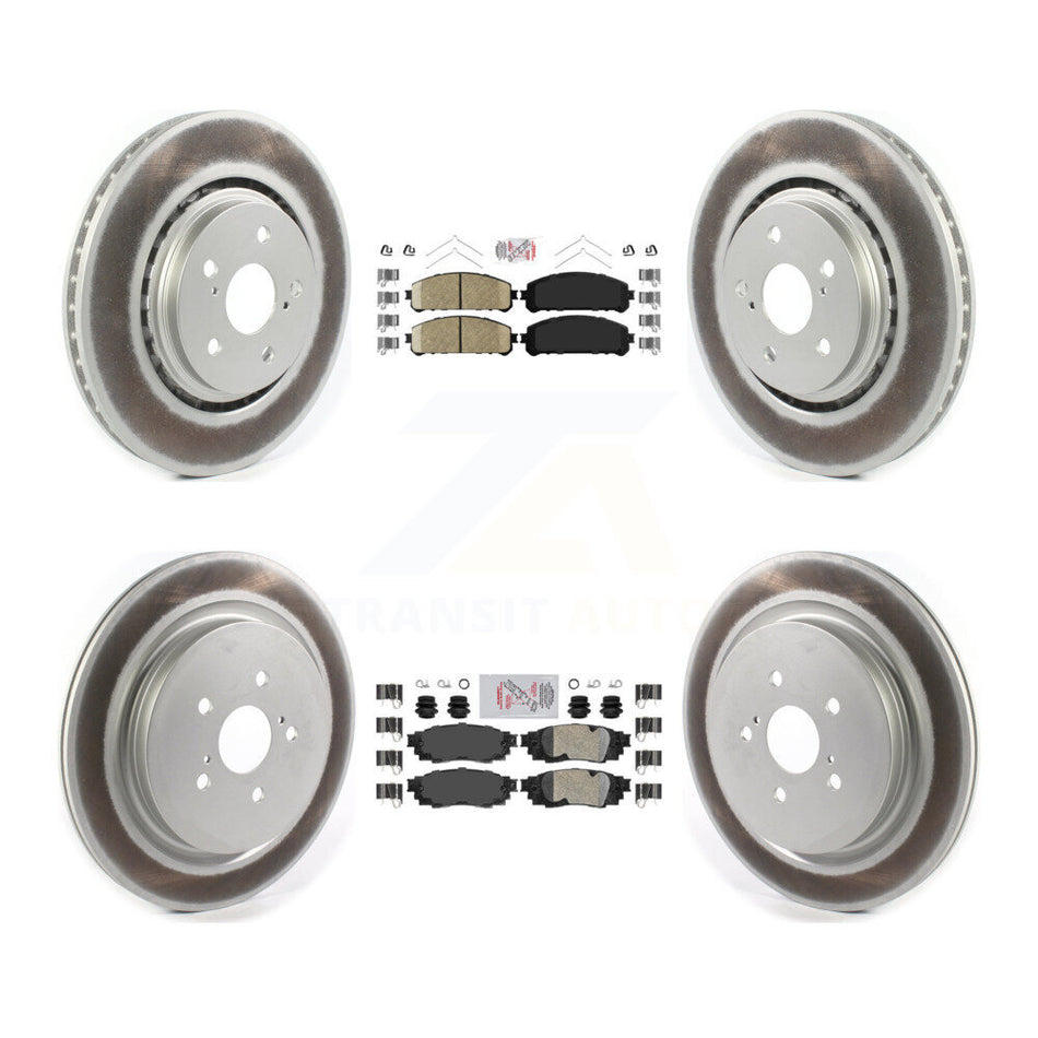 Front Rear Ceramic Pad Coated Disc Brake Rotors Kit For Lexus RX350 RX450h RX350L RX450hL KGA-103191
