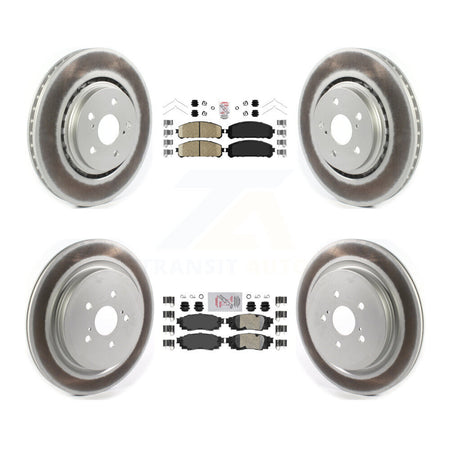 Front Rear Ceramic Pad Coated Disc Brake Rotors Kit For Lexus RX350 RX450h RX350L RX450hL KGA-103192