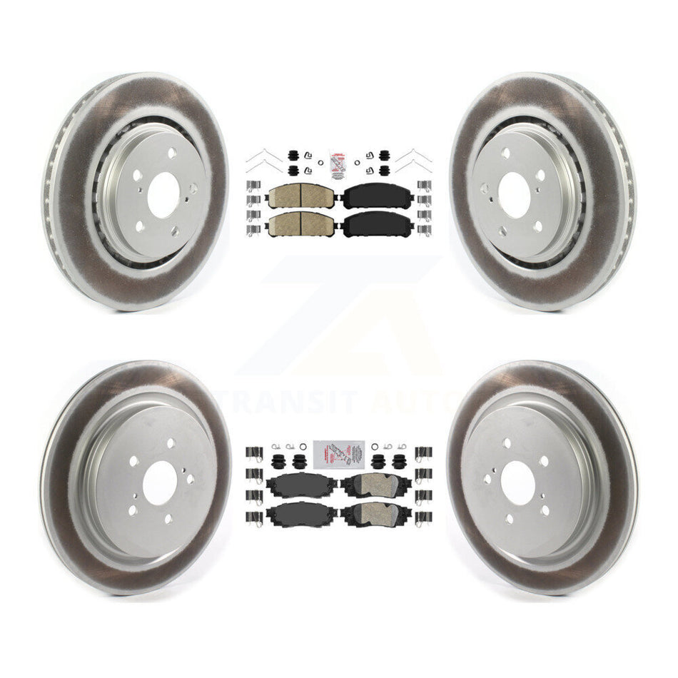 Front Rear Ceramic Pad Coated Disc Brake Rotors Kit For Lexus RX350 RX450h RX350L RX450hL KGA-103192