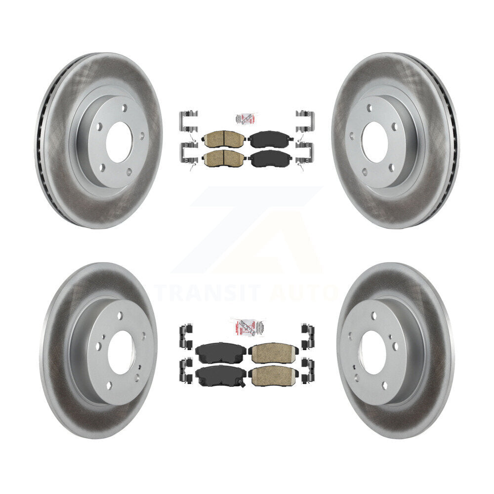 Front Rear Ceramic Pads And Coated Disc Brake Rotors Kit For 2002-2003 Nissan Maxima KGA-103200