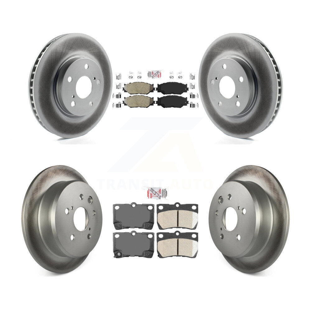 Front Semi-Metallic Rear Ceramic Pads And Coated Disc Brake Rotors Kit For Lexus IS250 KGA-103211